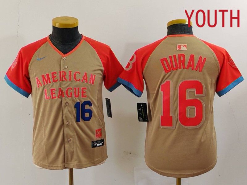 Youth Boston Red Sox #16 Duran Orange All star 2024 Nike MLB Jersey style 2->youth mlb jersey->Youth Jersey